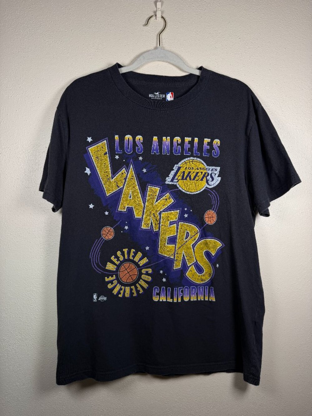 Hollister x NBA Los Angeles Lakers Western Conference Graphic Tee Black M